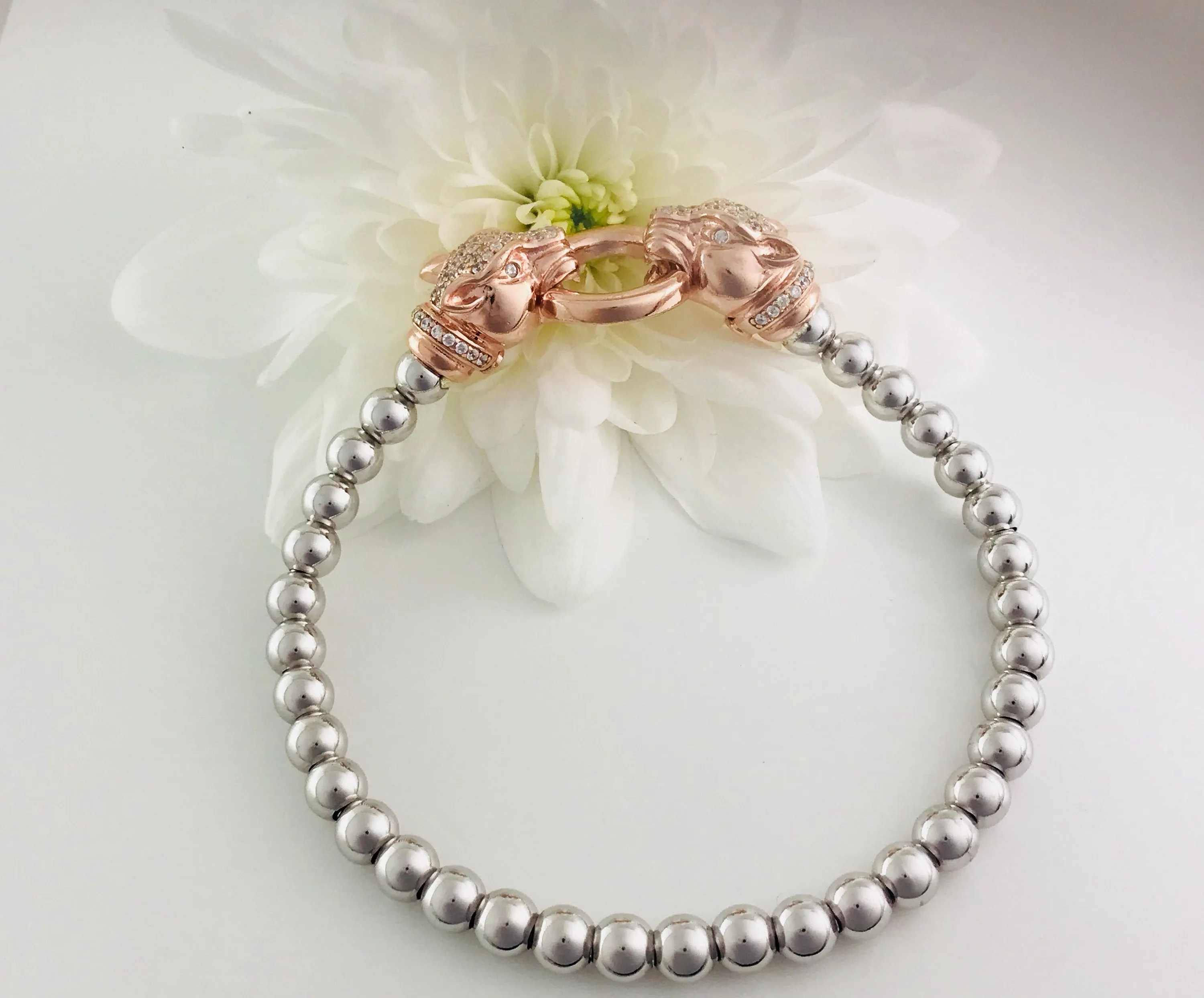 Exquisite Silver Designer Panther bracelet.
