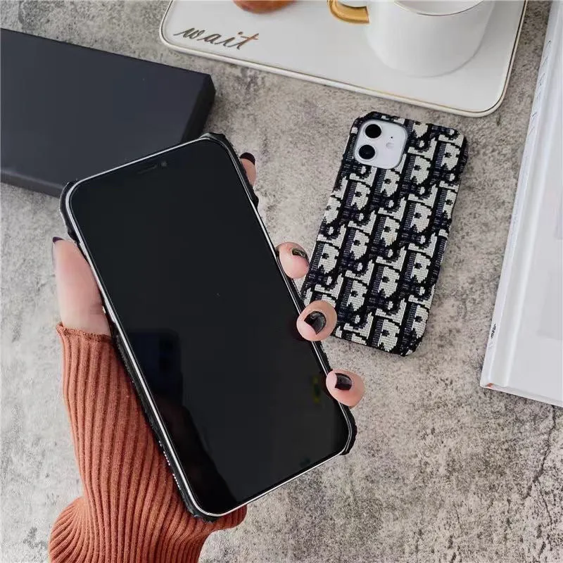 Fashion brand embroidered fabric iPhone case