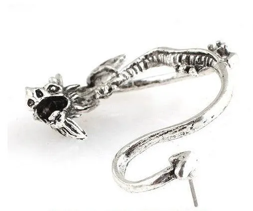 Fashion New Gothic Old Bronze Plated/Old Silver Dragon Design Earring