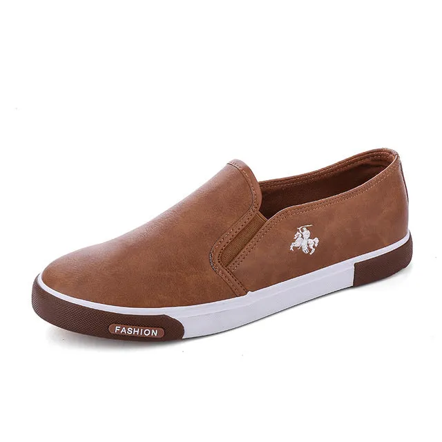 (Free Shipping) Mens Slip On Breathable High Quality Casual Leather Casual Shoes (Free Shipping)