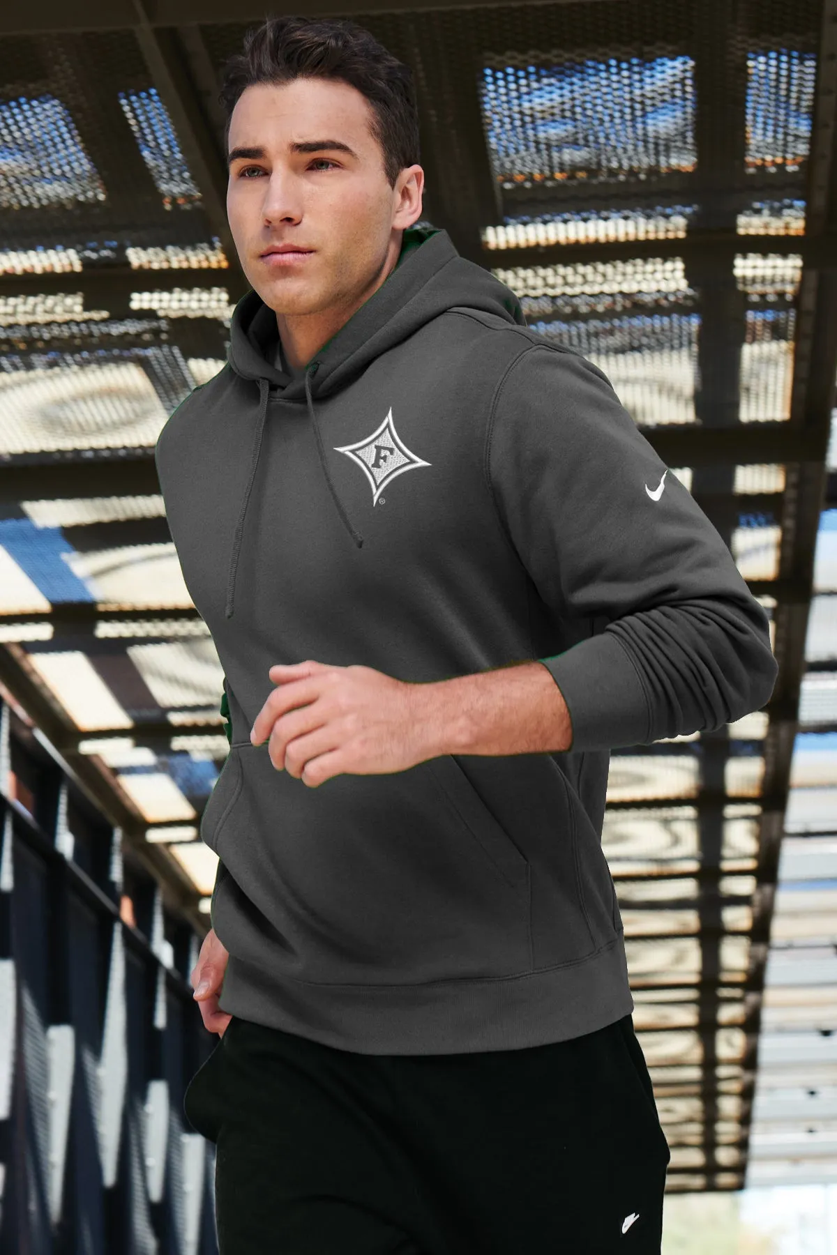 Furman Nike Hooded Sweatshirt - Diamond F