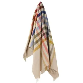 Henley Merino Wool Throw 185x140cm in beige, multi