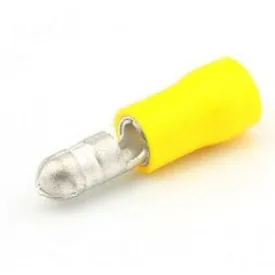 Insulated 5mm Male Bullet Terminal - 4.0-6.0mm² Cable (Yellow) Pack of 100