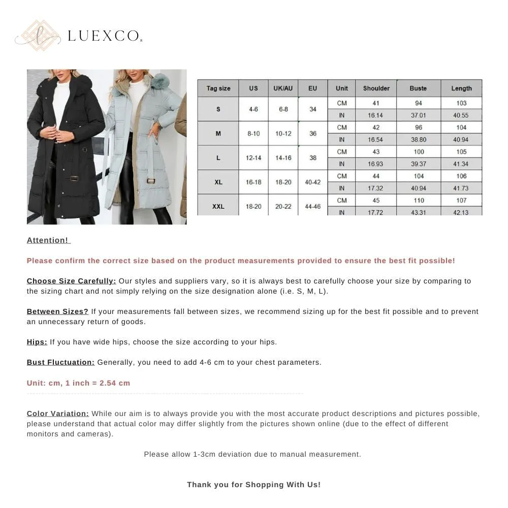 Luexco Womens Down Mid Parka Ski Jacket