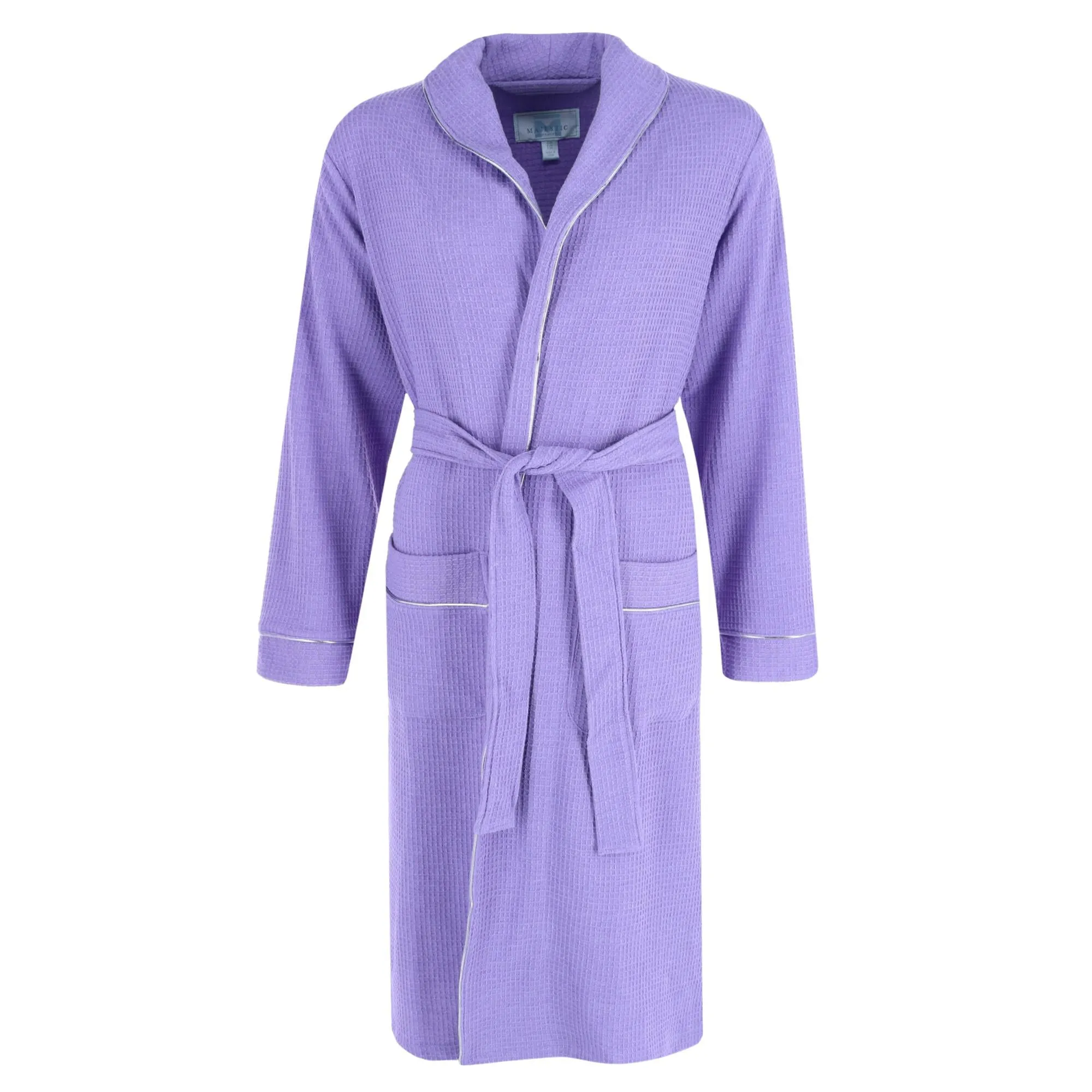 Majestic International Women's Waffle Knit Shawl Robe