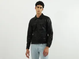 Men Solid Shirt Collar Jacket