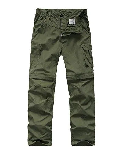 Mens Hiking Pants Adventure Quick Dry Convertible Lightweight Zip Off Fishing Travel Mountain Trousers