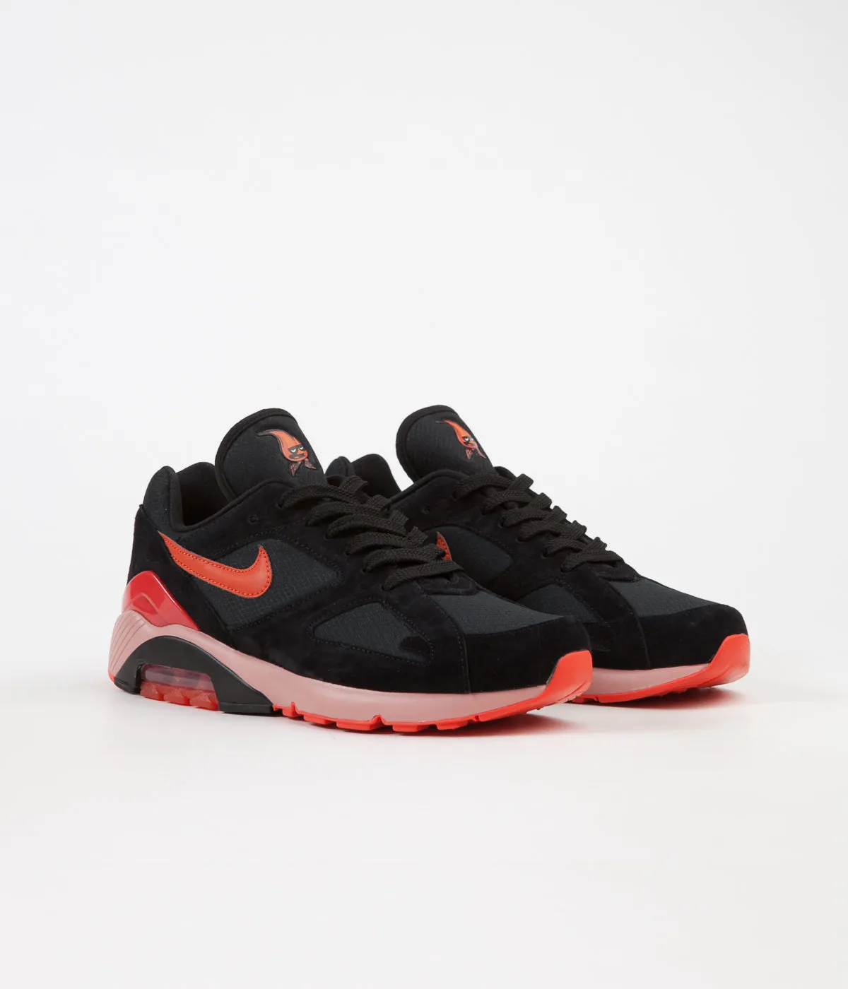 Nike Air Max 180 Shoes - Black / Team Orange - University Red