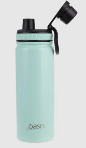 Oasis S/s Double Wall Insulated 'challenger' Sports Bottle W/ Screw Cap 550ml - Mint