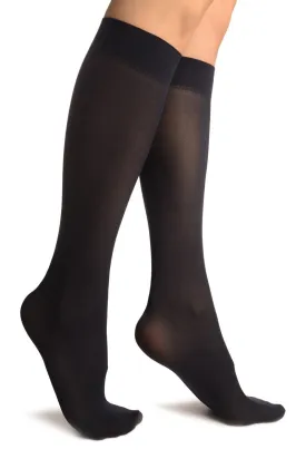 Oxford Blue Plain Socks Knee High