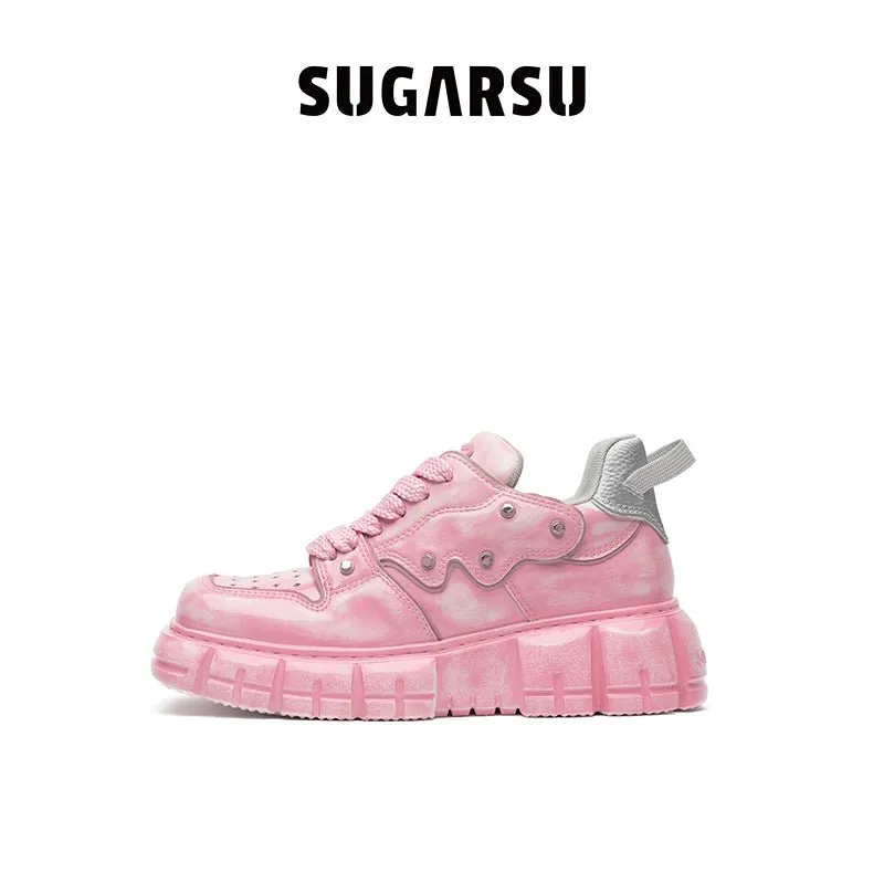 Pink Glossy Butterfly Board Shoes