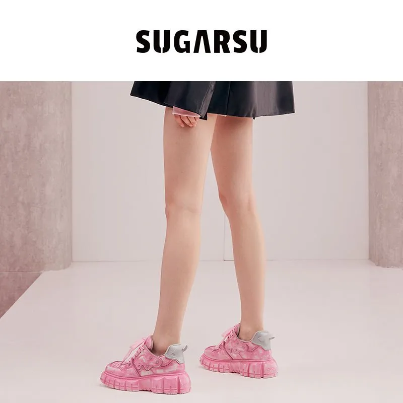 Pink Glossy Butterfly Board Shoes