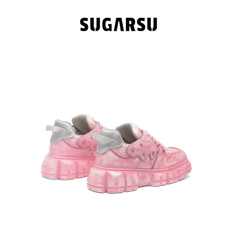 Pink Glossy Butterfly Board Shoes