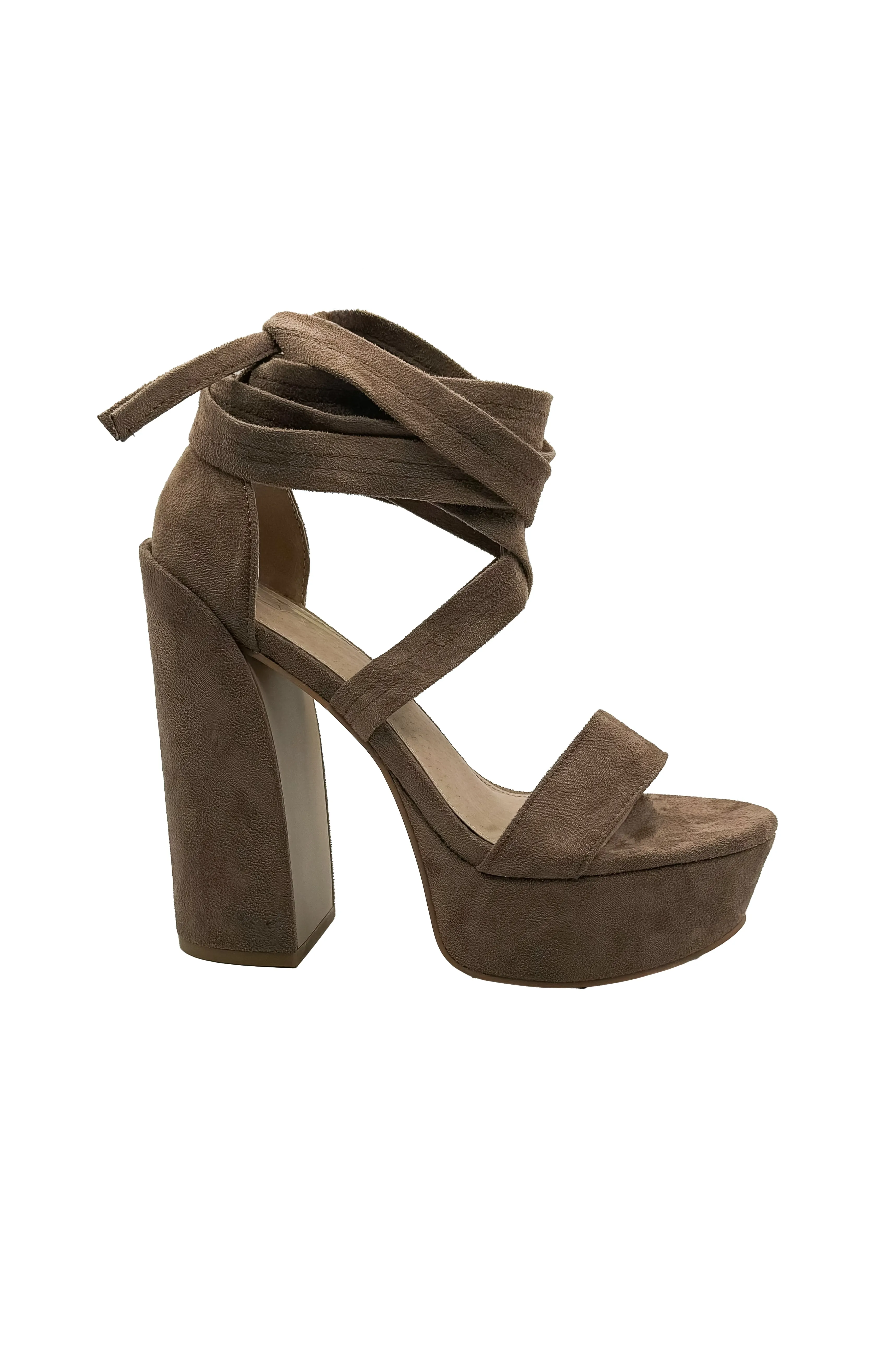 Portland - Lace Up Platform Block High Heels