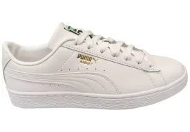 Puma Mens Basket Classic XXI Comfortable White Lace Up Sneakers