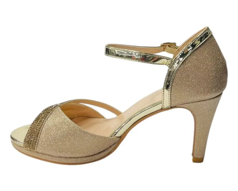 Rhinestone Glitter Ankle Strap Stiletto Heel Shoes