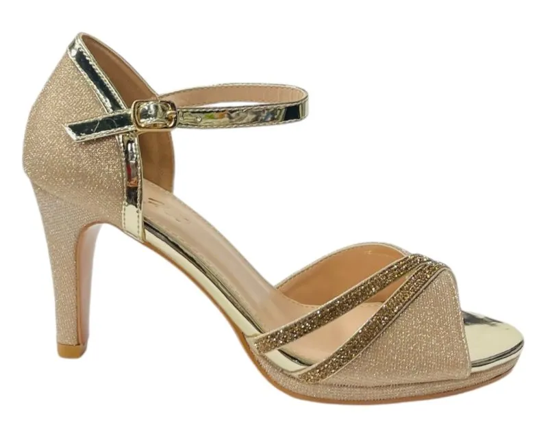 Rhinestone Glitter Ankle Strap Stiletto Heel Shoes