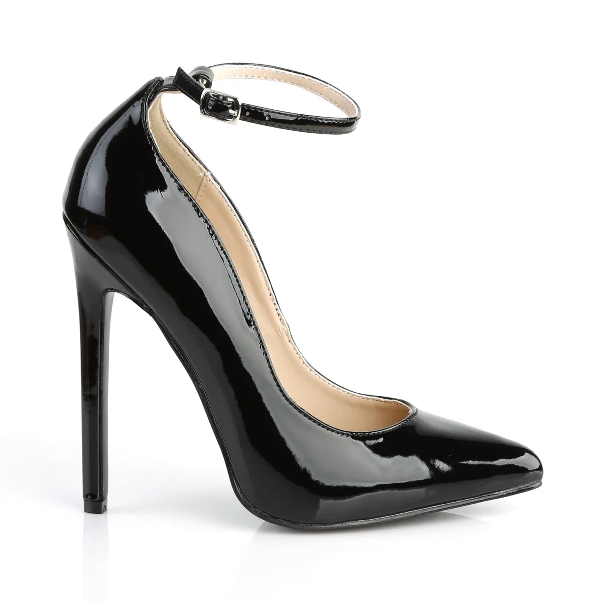 SEXY-23 Pleaser Black Patent Sexy Single Sole Shoes (Fetish Footwear)
