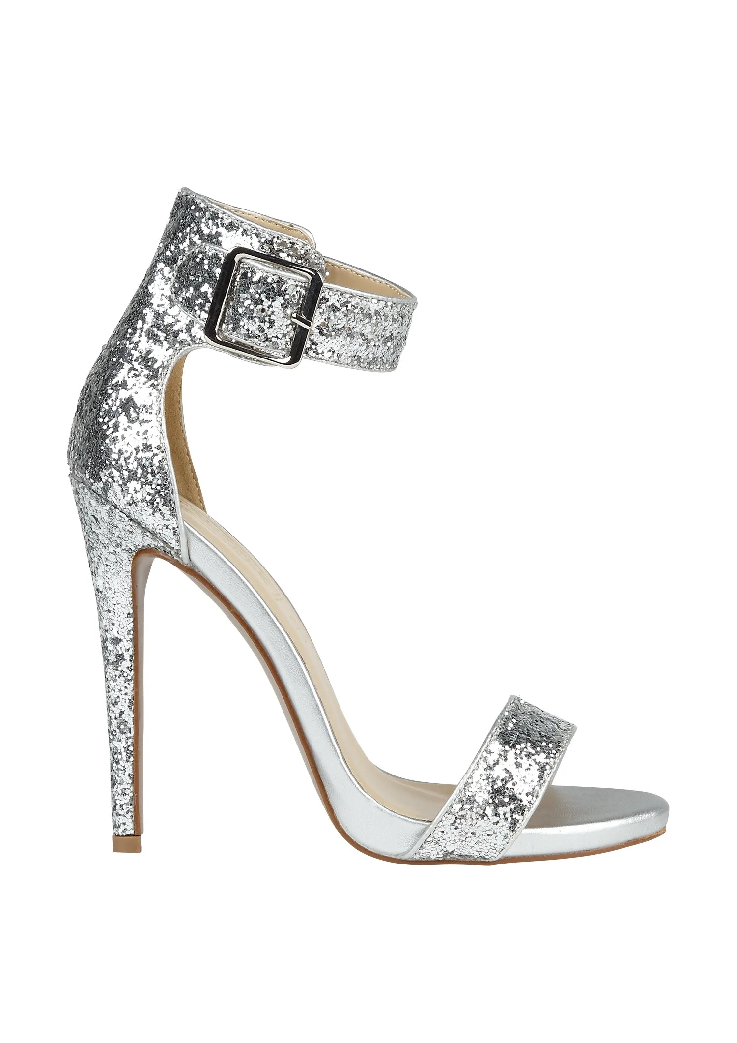 Silver Glitter Heels
