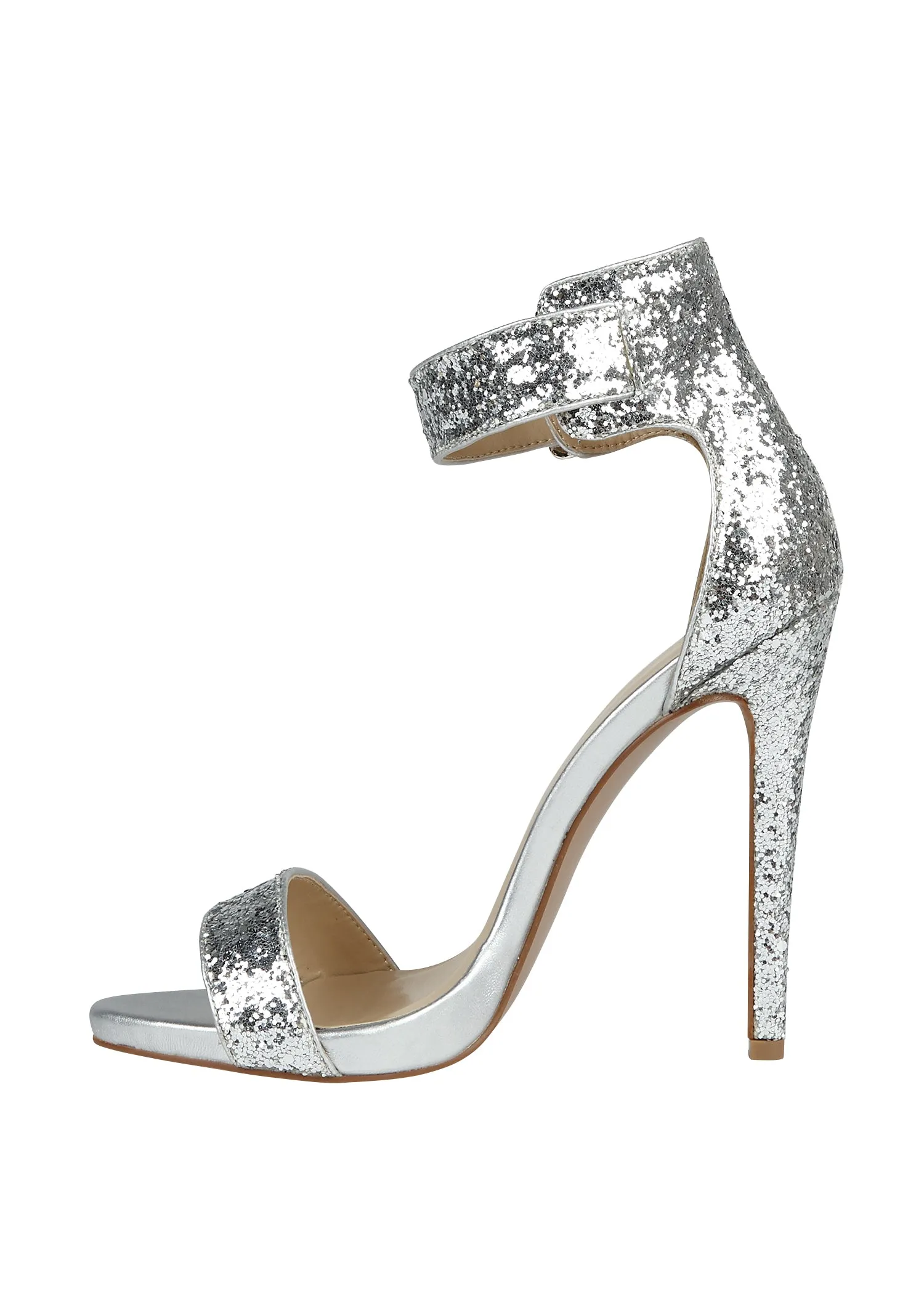 Silver Glitter Heels