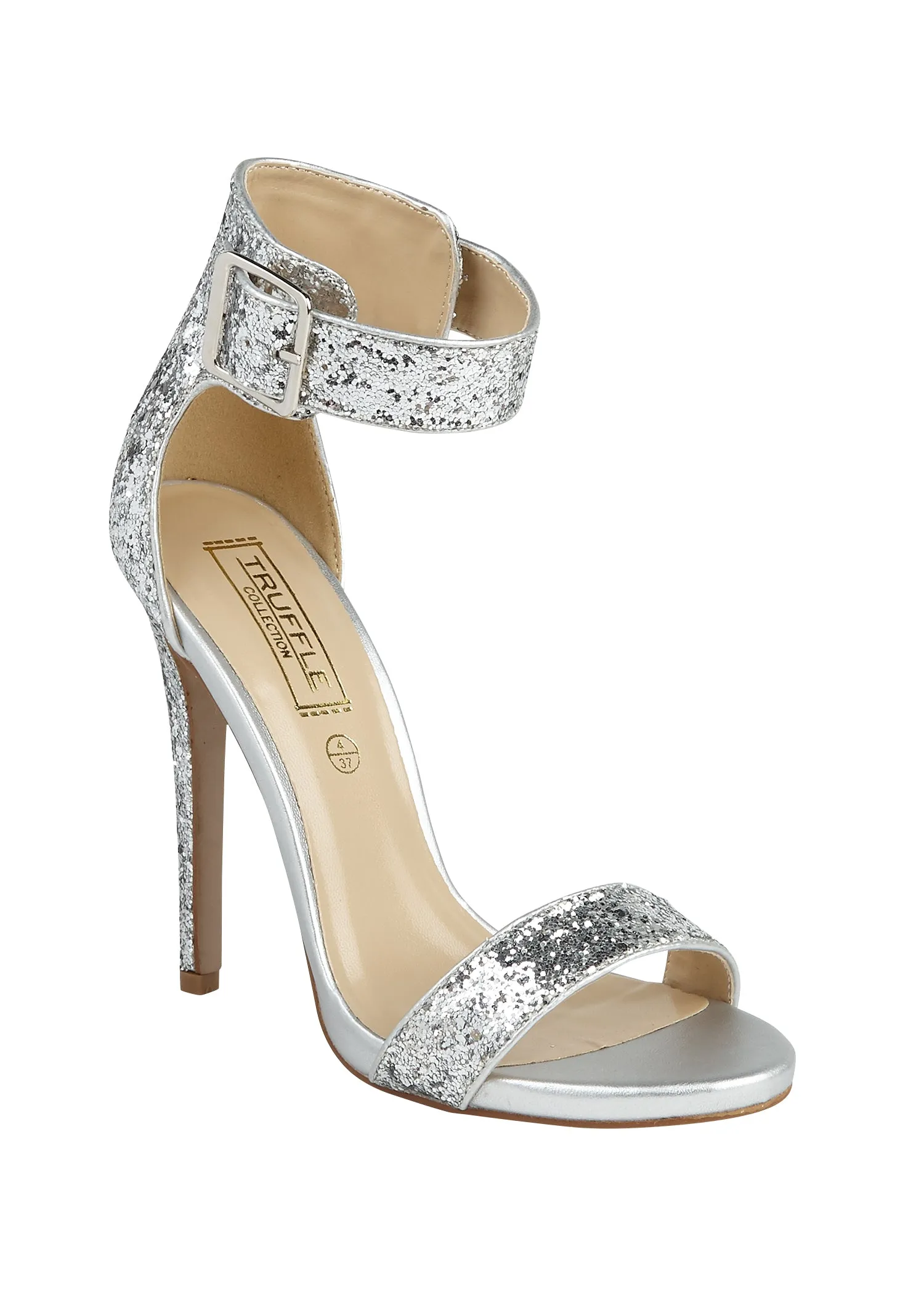 Silver Glitter Heels
