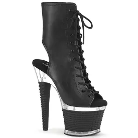 SPECTATOR-1016 Pleaser Black Faux Leather Sexy Platform Shoes (Pole Dancing Heels)