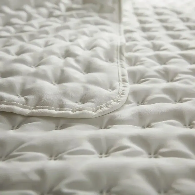 Stitch Taupe Reversible Quilt Set with Pillow Shams - Ultra Soft Microfiber
