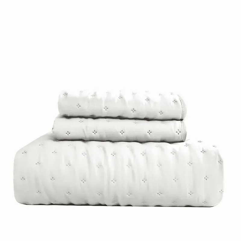 Stitch Taupe Reversible Quilt Set with Pillow Shams - Ultra Soft Microfiber