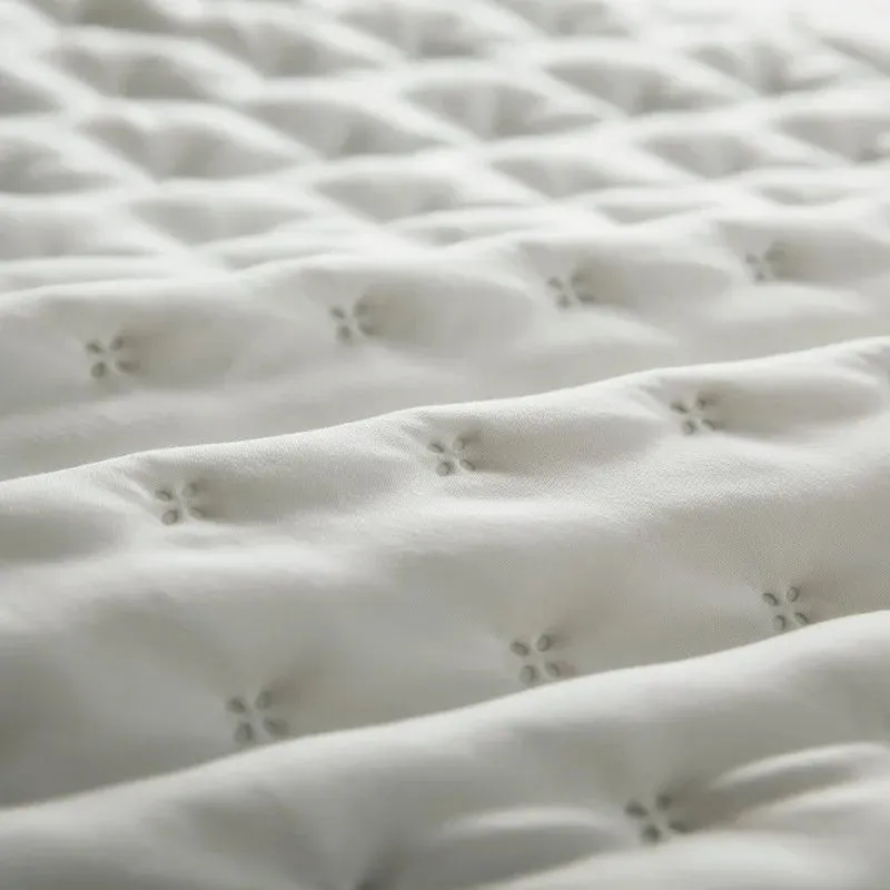 Stitch Taupe Reversible Quilt Set with Pillow Shams - Ultra Soft Microfiber