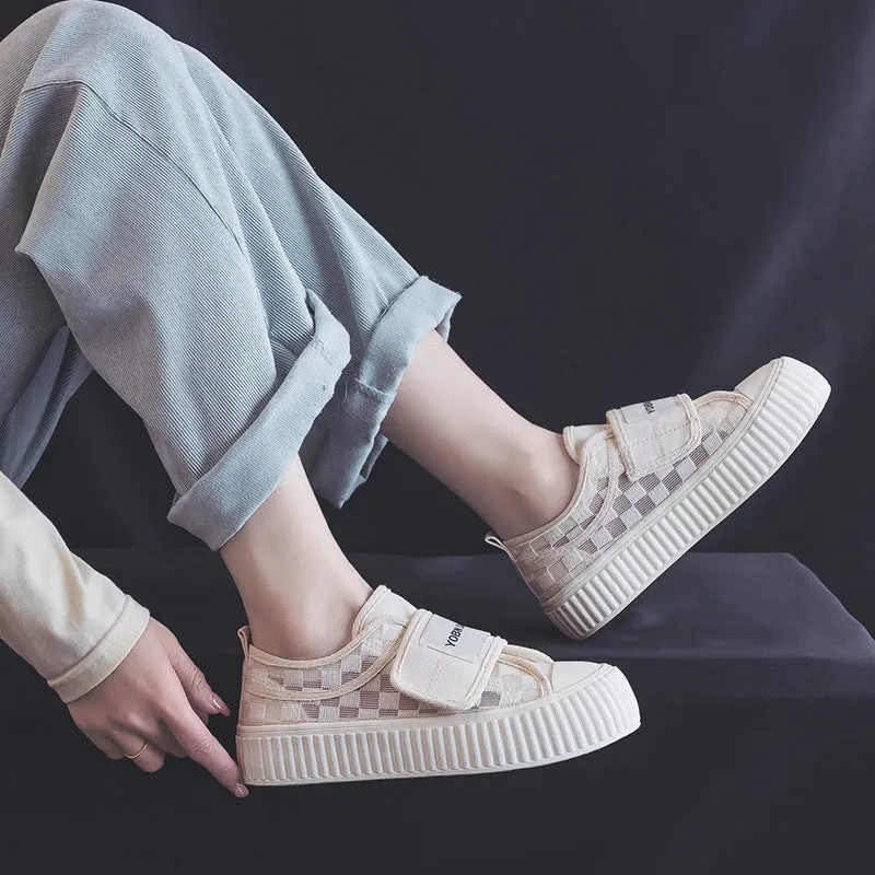 Style White Female Mesh Breathable Leisure Canvas Shoes