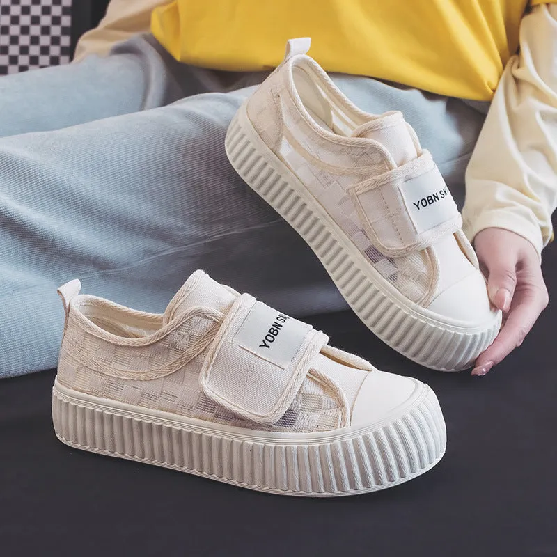 Style White Female Mesh Breathable Leisure Canvas Shoes