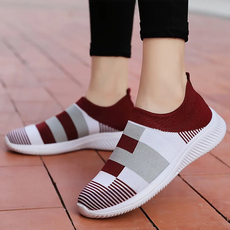 Vulcanized Knitted Sneakers Shoes For Women