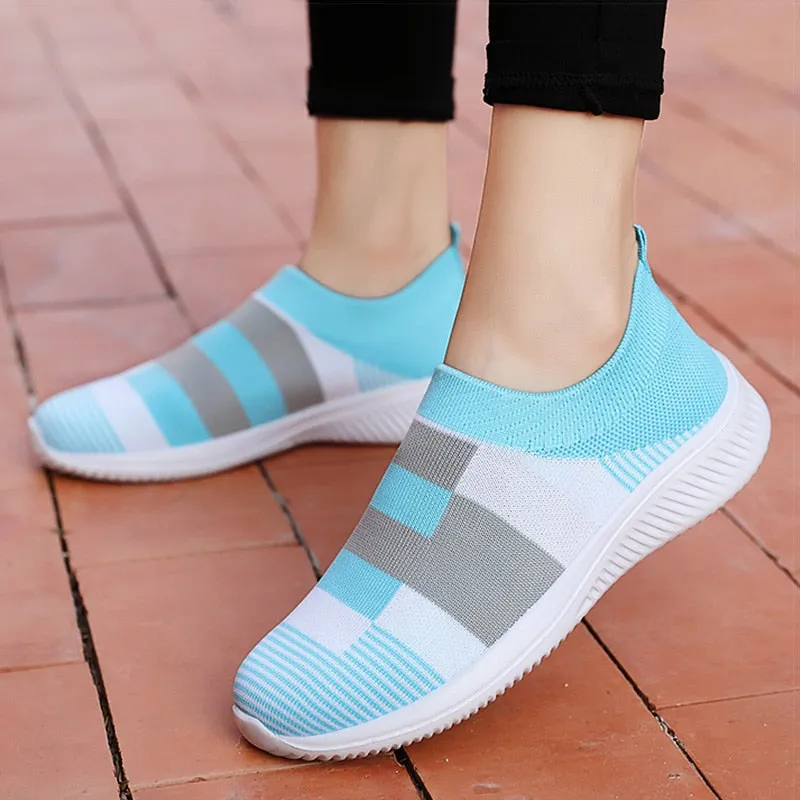 Vulcanized Knitted Sneakers Shoes For Women