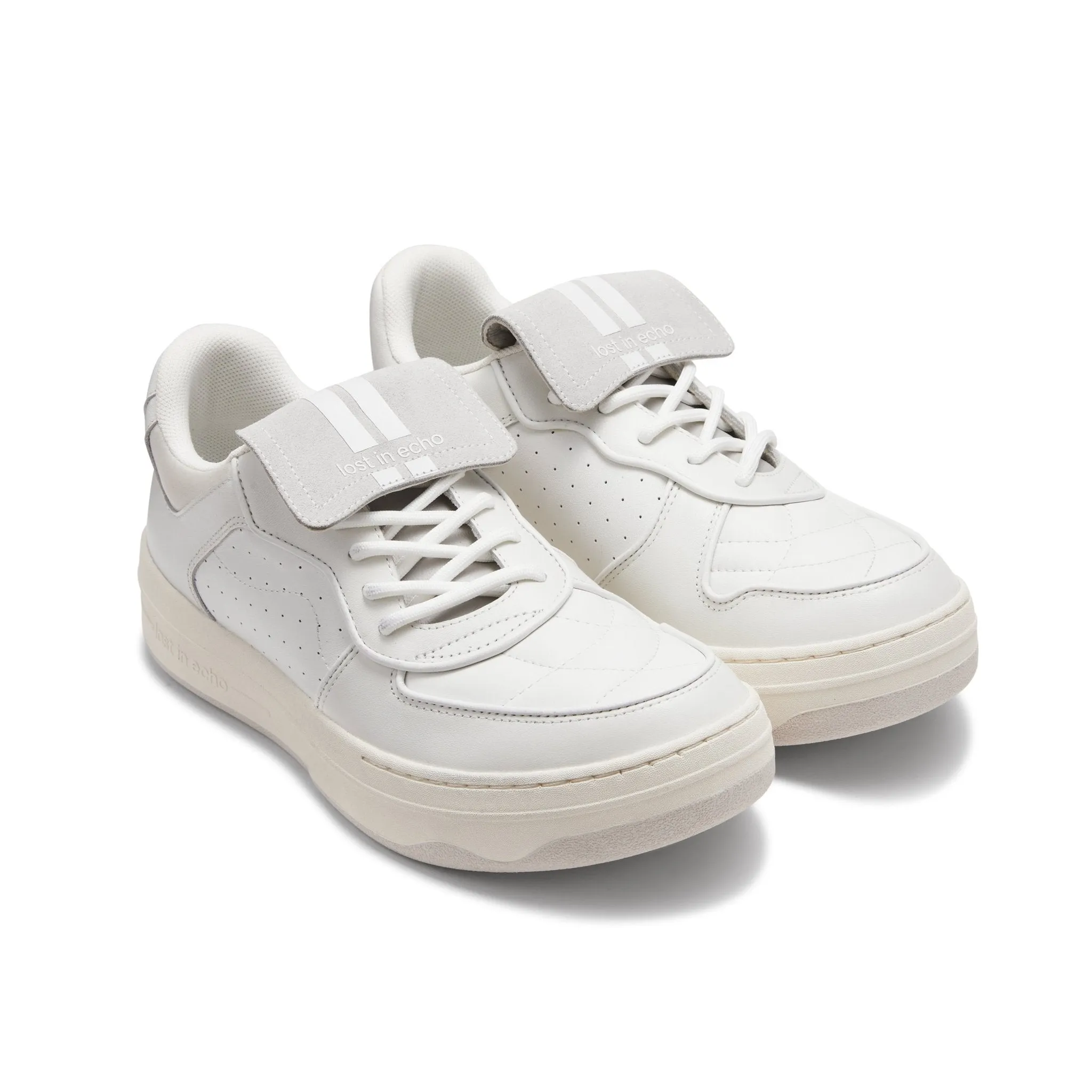 White Thick Sole Skateboard Shoes