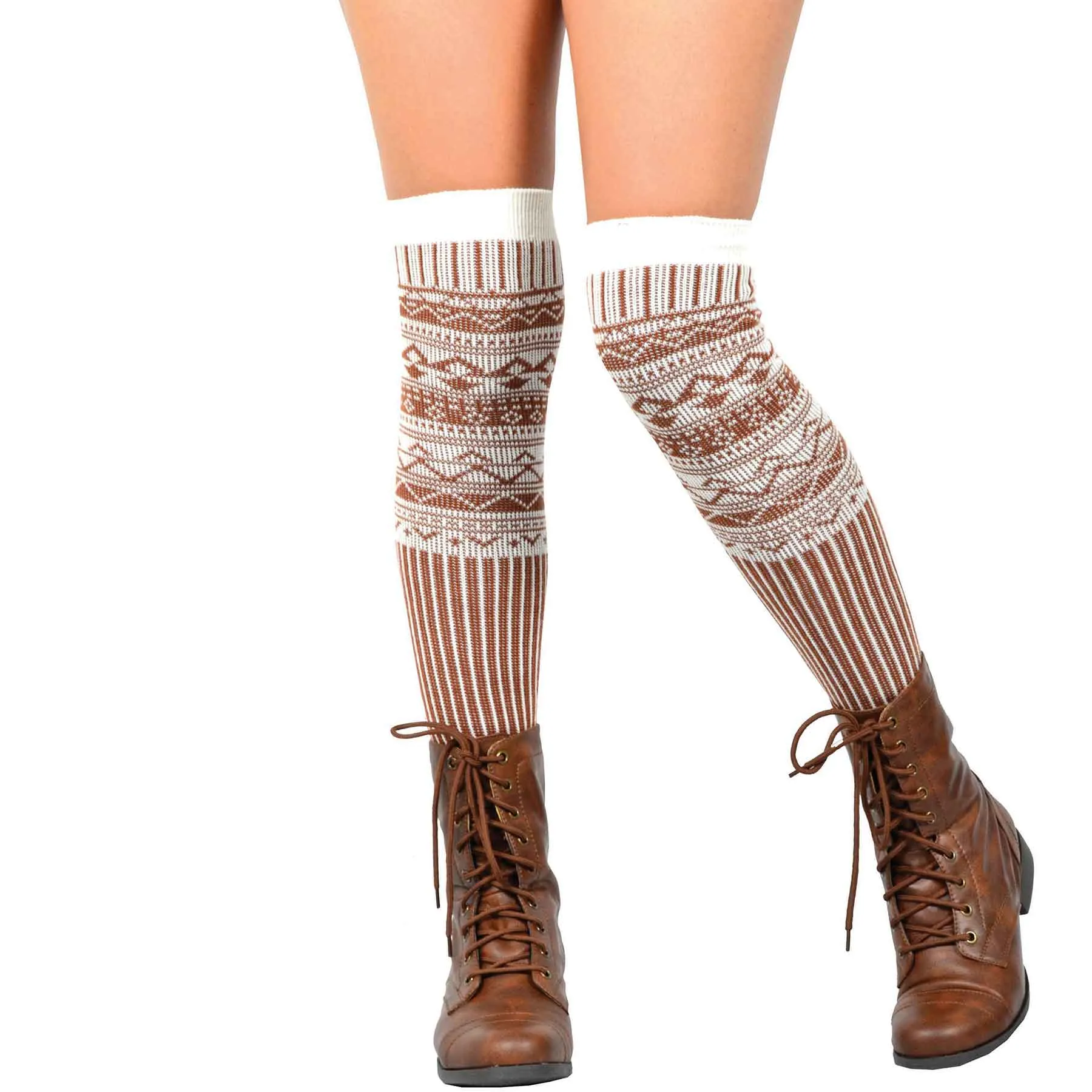 Women's Fashion Over the Knee High Socks - 4 Pair Combo (Nordic)