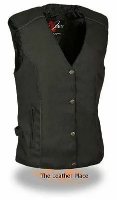 WOMEN'S MOTORCYCLE RIDING PINK TEXTILE VEST W/ STUD & WINGS DETAILING LIGHTWEIGH