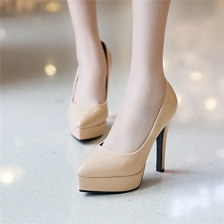 Women's Pointed Toe Stiletto Heel Platform Pumps