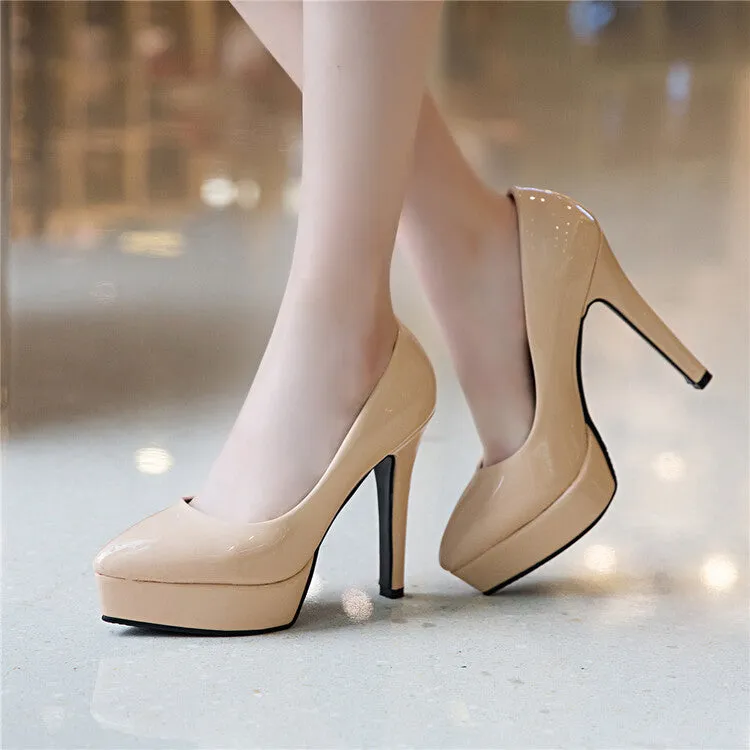 Women's Pointed Toe Stiletto Heel Platform Pumps