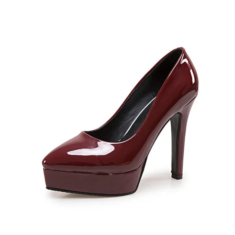 Women's Pointed Toe Stiletto Heel Platform Pumps