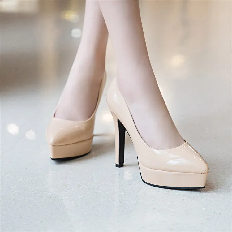 Women's Pointed Toe Stiletto Heel Platform Pumps