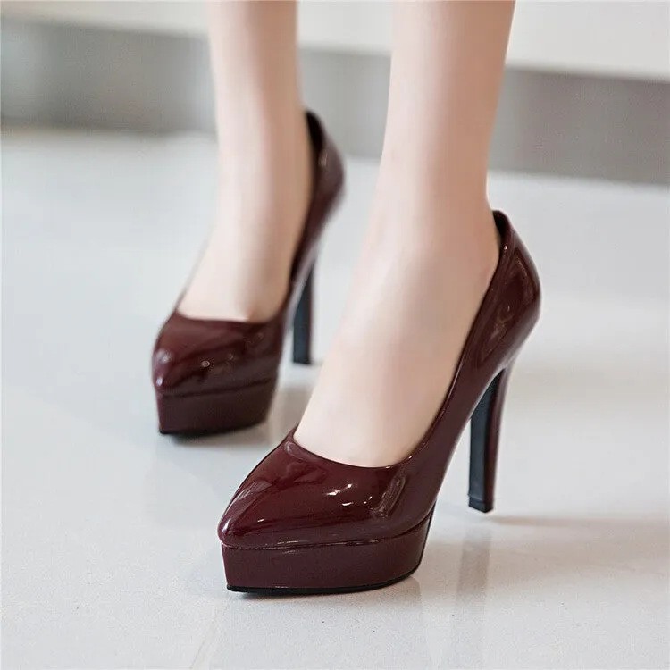 Women's Pointed Toe Stiletto Heel Platform Pumps