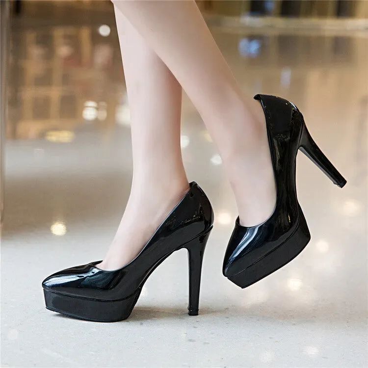 Women's Pointed Toe Stiletto Heel Platform Pumps