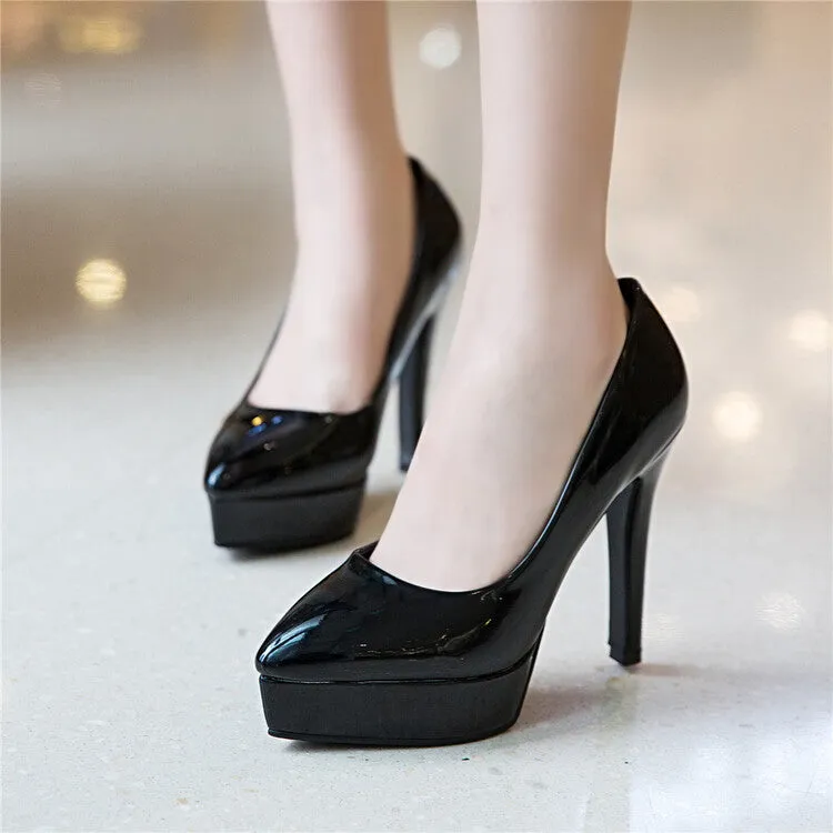 Women's Pointed Toe Stiletto Heel Platform Pumps