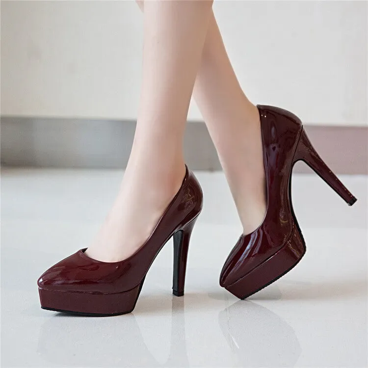 Women's Pointed Toe Stiletto Heel Platform Pumps