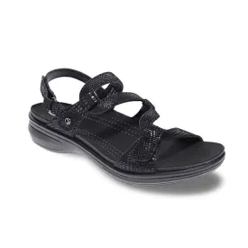 Womens Revere Emerald in Black Lizard