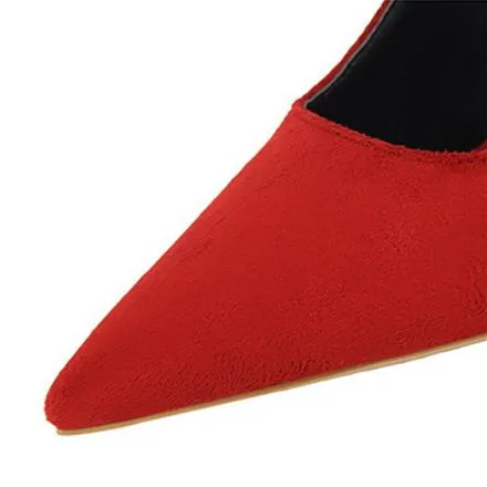 Women's suede high heels sexy pumps
