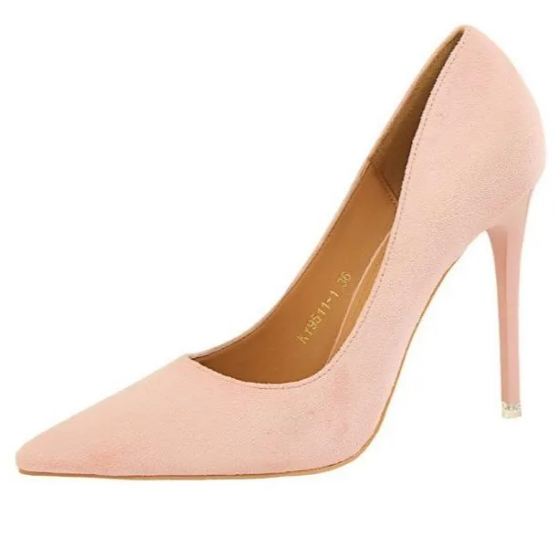 Women's suede high heels sexy pumps