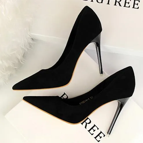 Women's suede high heels sexy pumps