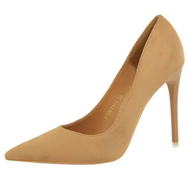 Women's suede high heels sexy pumps