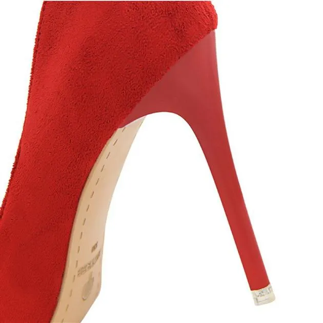 Women's suede high heels sexy pumps